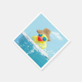 サングラス入りイエローアヒル スタンダードカクテルナプキン (角)