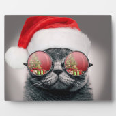 サングラス入りクリスマスキャット フォトプラーク (正面)