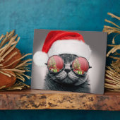 サングラス入りクリスマスキャット フォトプラーク (側面)