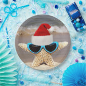 サングラス入りクリスマスヒトデ ペーパープレート (パーティー)