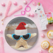 サングラス入りクリスマスヒトデ ペーパープレート (パーティー)