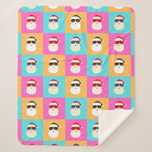サングラス入りネオンサンカッコいいタカラフルン シェルパブランケット (正面)