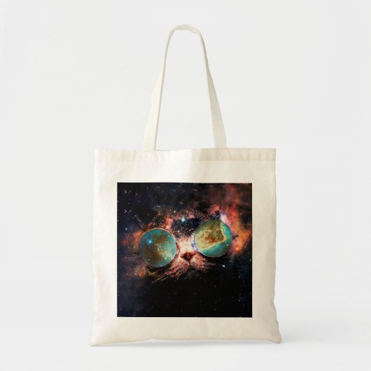 サングラス入りミニマル猫宇宙 トートバッグ (正面)