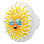 サングラス入り夏の太陽の漫画 セラミックノブ (右)