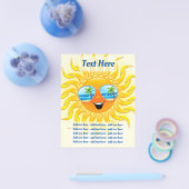 サングラス入り夏の太陽の漫画 チラシ (シングル)