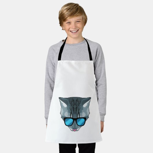 サングラス入り猫 エプロン (着用した状態)