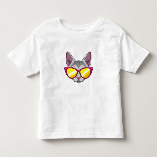 サングラス入り猫 トドラーTシャツ (正面)