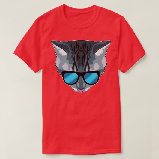 サングラス入り猫 Tシャツ (デザイン正面)