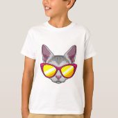 サングラス入り猫 Tシャツ (正面)