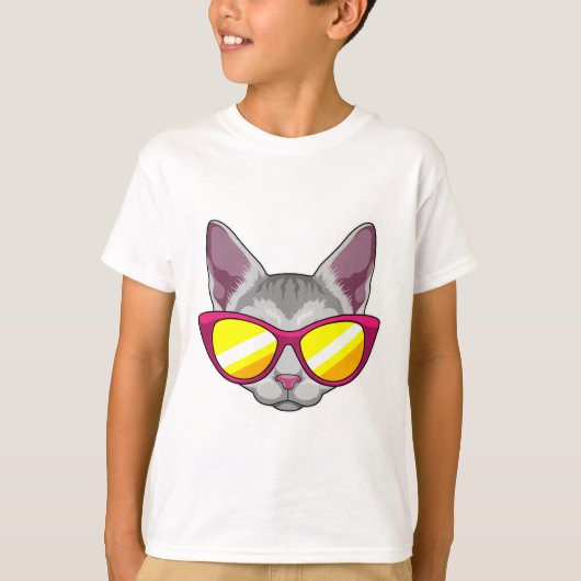 サングラス入り猫 Tシャツ (正面)