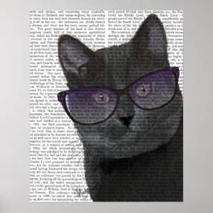 サングラス入り黒猫 ポスター