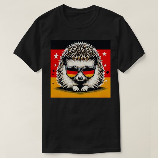サングラス動物の愛と白いベラジホッグ Tシャツ (デザイン正面)