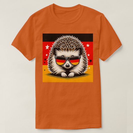 サングラス動物の愛と白いベラジホッグ Tシャツ (デザイン正面)