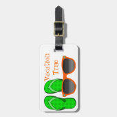 サングラス及びビーチサンダルの荷物のラベル ラゲッジタグ (正面縦)