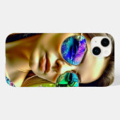 サングラス反射する花を持つ美しい少女 Case-Mate iPhoneケース (裏面 (横))