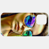 サングラス反射する花を持つ美しい少女 Case-Mate iPhoneケース (裏面 (横))