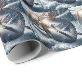 サングラス反射の冬のスキーヤー ラッピングペーパー (ロールコーナー)