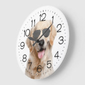サングラス大時計ゴールデンリトリーバー ラージ壁時計 (傾斜)