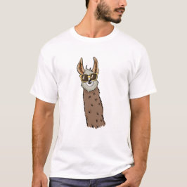 サングラス姿のクールなラマ Tシャツ