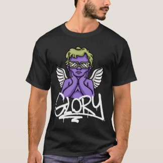 サングラス姿の天使的フィギュアストリートウェア Tシャツ