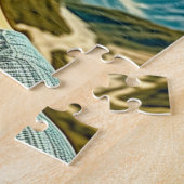 サングラス山の反射の美しい女性 ジグソーパズル (側面)