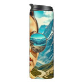 サングラス山の反射の美しい女性 タンブラー (回転右)