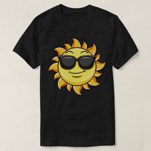 サングラス幸せな太陽の日差し Tシャツ (デザイン正面)