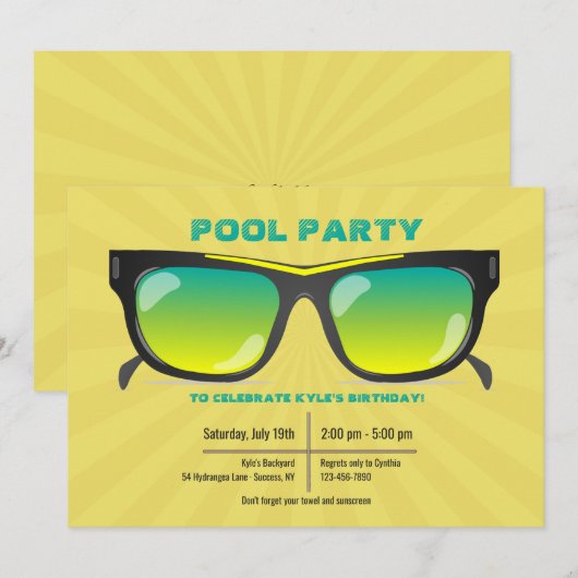 サングラス招待状 招待状 (正面/裏面)