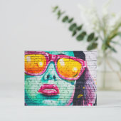 サングラス統一されたはがき付き女性 ポストカード (スタンド正面)