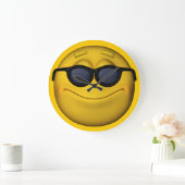 サングラス絵文字 ラージ壁時計 (ホーム)