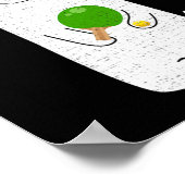 サングラス遊卓球おもしろいSpを装着した犬 ポスター (角)