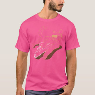 サングラス銃を装備した猫ちゃん用のタビー猫のガンニング Tシャツ