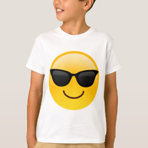 サングラス顔絵カッコいい文字の笑顔 Tシャツ