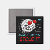 サングラス飛んでいるブラック付きゴルフボール マグネット (正面/裏面)