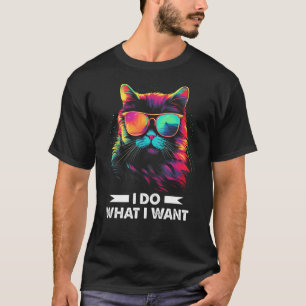 サングラス80年代のVaporwaveで猫が欲しい事をする Tシャツ