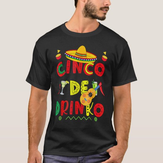 サングラス シンゴ デ ドリンコ カクタス メキシコ ギター Tシャツ (正面)