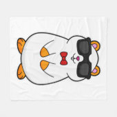 サングラス&ボウタイ付きハムスター フリースブランケット (正面(横))