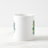 サングラス&リーフ付き水色ジャングルゴリラ コーヒーマグカップ (中央)