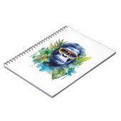 サングラス&リーフ付き水色ジャングルゴリラ ノートブック (左側)