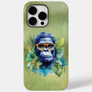 サングラス&リーフ付き水色ジャングルゴリラ Case-Mate iPhone 14 PRO MAXケース