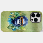 サングラス&リーフ付き水色ジャングルゴリラ Case-Mate iPhoneケース (裏面 (横))