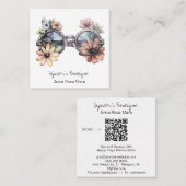 *~*サングラスAP57ボホQRレトロ花 スクエア名刺 (正面/裏面)