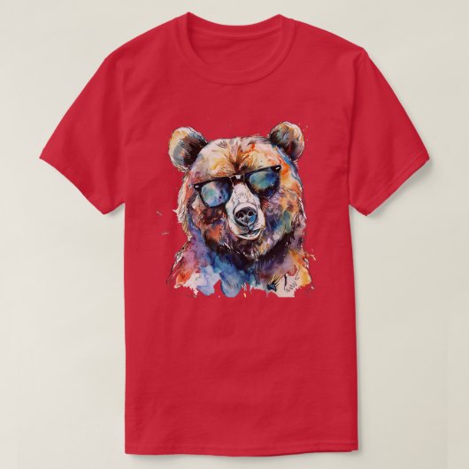 サングラスTシャツ付きベア Tシャツ (デザイン正面)