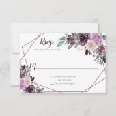 サングラパープルフローラ幾何学的 | 出欠カード (正面)