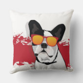 サングラフランスのスのブルドッグ クッション (裏面)