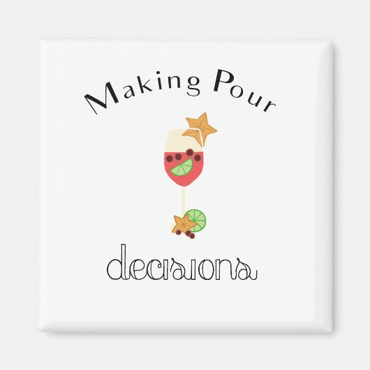 サングリアのワイングラスで注ぐ決定 マグネット (正面)