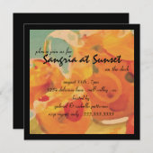 サングリアアットサンセットオンザデッキパーティの招待状 招待状 (正面/裏面)
