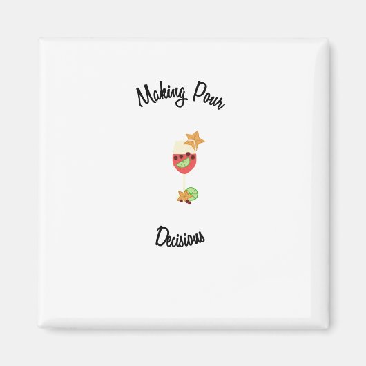 サングリアガラスと果物を使った注決方法 マグネット (正面)