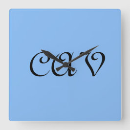 サングリアコーンフラワーブルー スクエア壁時計