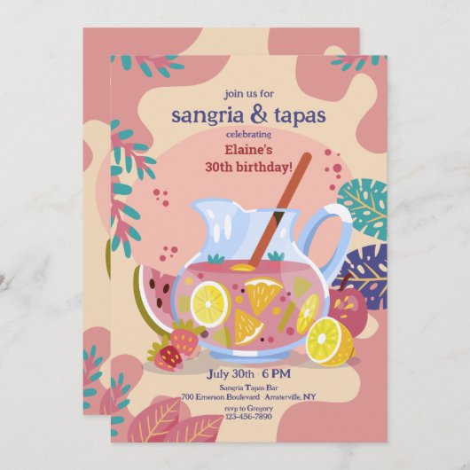 サングリアタイム招待状 招待状 (正面/裏面)